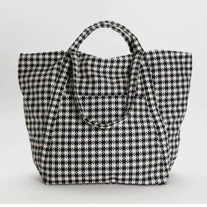 BAGGU Pixel gingham Travel Cloud Bag EUC